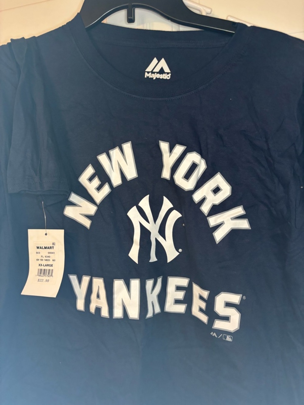 Majestic Navy New York Yankees Logo Tee